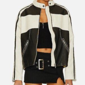 Free People We The Free Ryder Sport Moto Jacket Vegan Leather